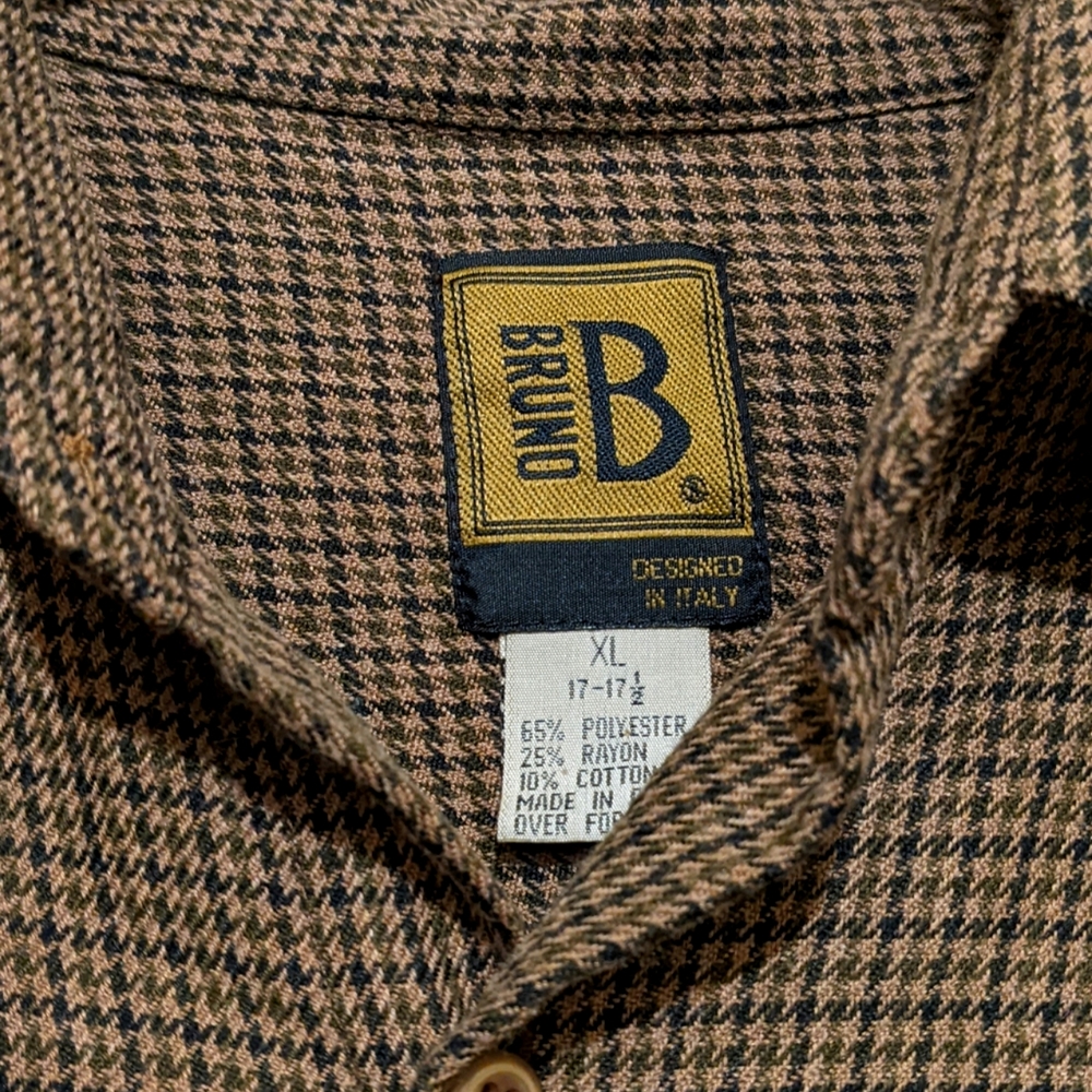 Brown Houndstooth Dress Shirt